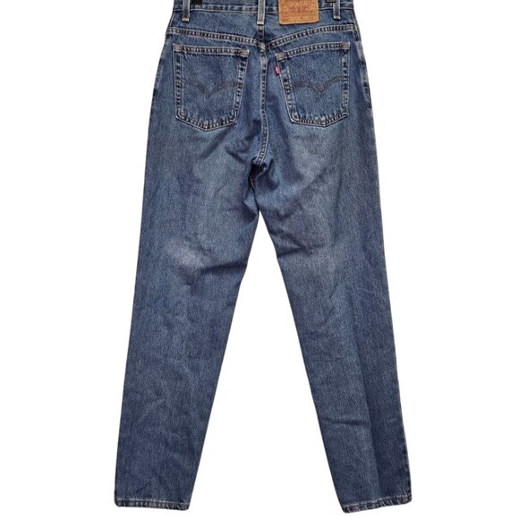 Vintage Levis 550 High-Waisted Blue Jeans Distressed Denim Straight Leg 28" - Picture 2 of 13